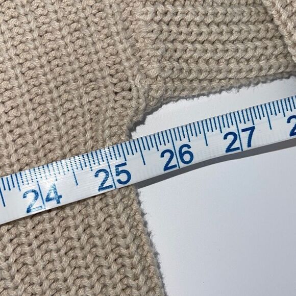 English Factory Womens Cardigan Sweater Crop Long Sleeve Acrylic Beige Large - Picture 6 of 7